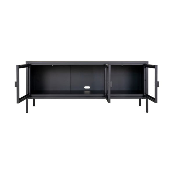 Černý kovový TV stolek 130x55 cm Brisbane – House Nordic-image-1