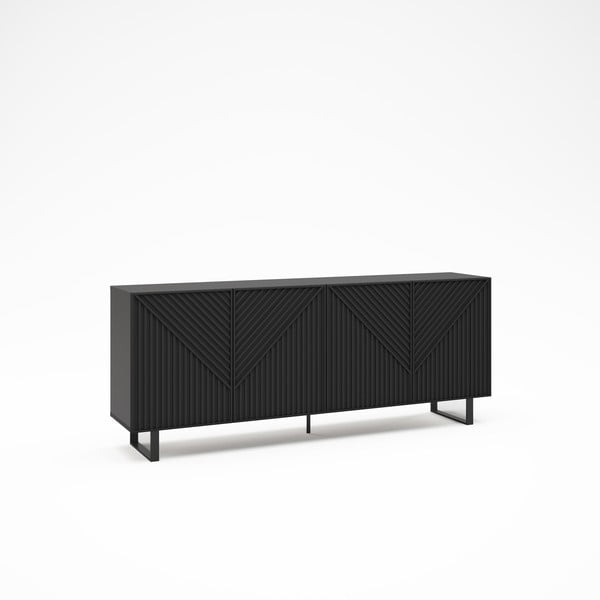 Černá komoda 201x80x40 cm Peta – Marckeric-image-2