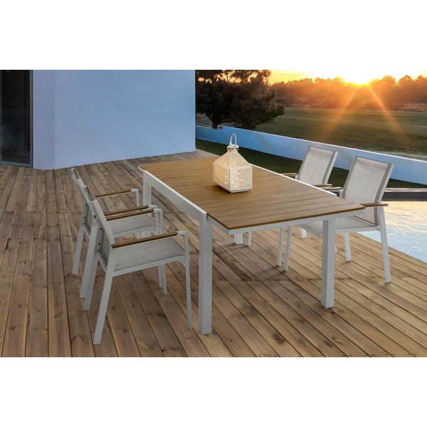 Hliníkový zahradní jídelní stůl 90x140 cm Elias   – Bizzotto-image-1