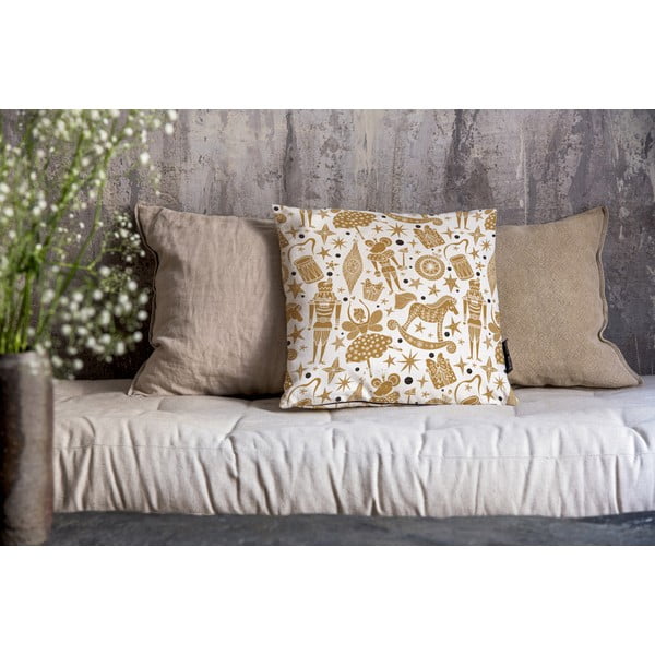 Povlak na polštář s vánočním motivem 45x45 cm Golden Nut Cracker – Butter Kings-image-1