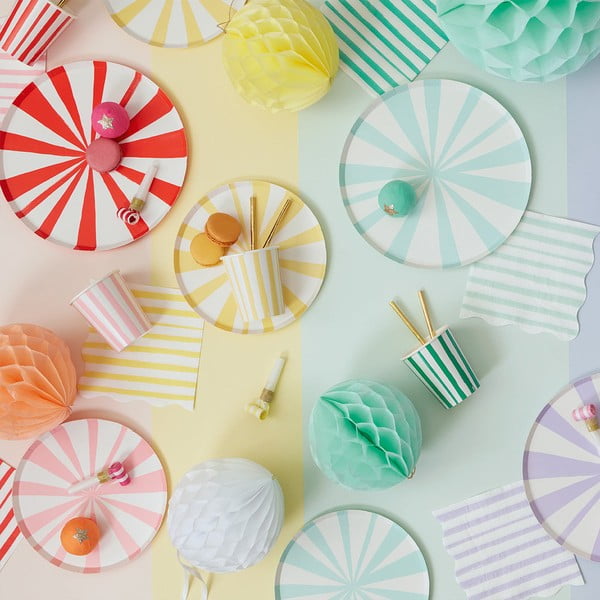 Papírové ubrousky v sadě 16 ks Mint Stripe – Meri Meri-image-1