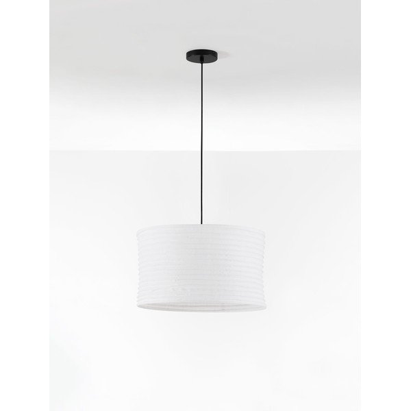 Bílé lněné závěsné svítidlo ø 50 cm Linnet – Nova Luce-image-3