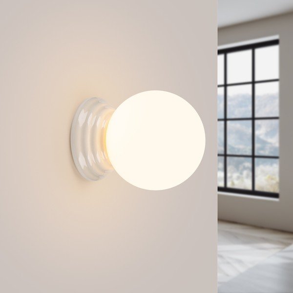 Bílé keramické nástěnné svítidlo ø 12 cm Farsa – Sollux-image-4