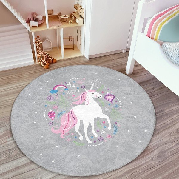Šedý dětský koberec ø 120 cm Comfort – Mila Home-image-3