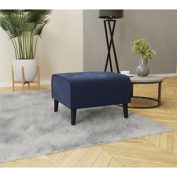 Tmavě modrá sametová podnožka Carole – Ropez-image-2