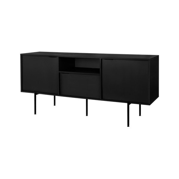 Černý TV stolek 180x79x50 cm Bau – noo.ma