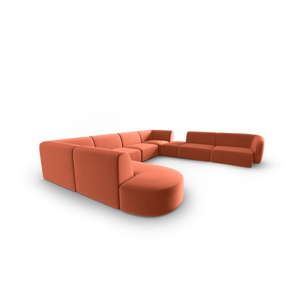 Růžová sametová rohová pohovka (pravý roh/do "U") Paolo – Milo Casa-image-2