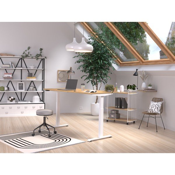 Pracovní stůl s elektricky nastavitelnou výškou s deskou v dekoru dubu 80x160 cm Jet – Germania-image-1