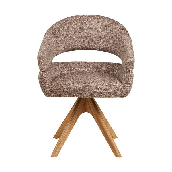 Hnědé čalouněné jídelní křeslo s područkami Dover – House Nordic-image-2