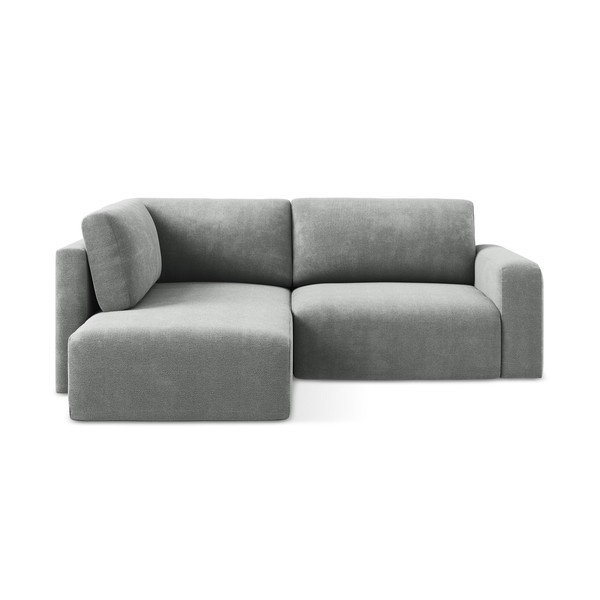 Šedá žinylková rozkládací/s úložným prostorem rohová pohovka (levý roh/do L) Kona – Makamii