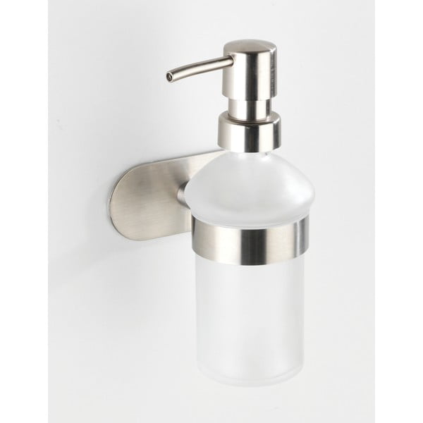 Samodržící skleněný dávkovač mýdla v matně stříbrné barvě 200 ml Orea – Wenko-image-4