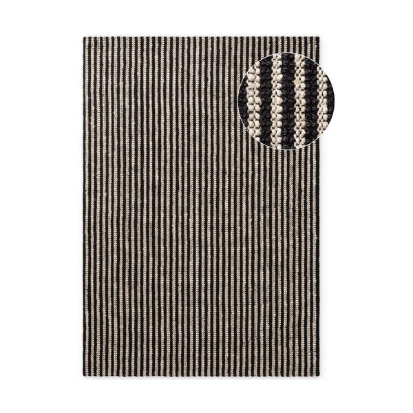 Černý ručně tkaný jutový koberec 160x230 cm Harvest Ebony – Elle Decoration