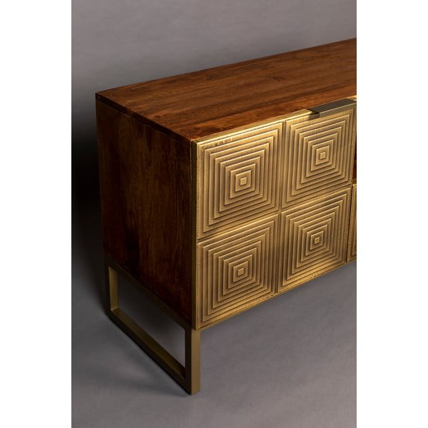 TV stolek z mangového dřeva ve zlaté barvě 40x60 cm Volan – Dutchbone-image-1