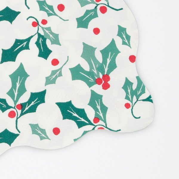 Papírové ubrousky v sadě 16 ks Holly Pattern – Meri Meri-image-1