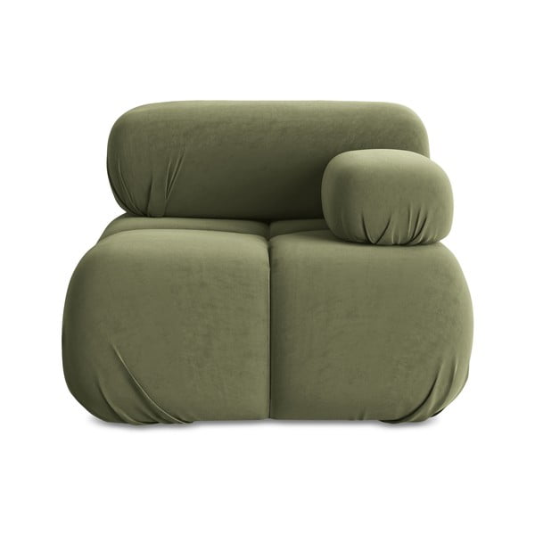 Světle zelený sametový modul pohovky (pravý roh) Lokua – Makamii