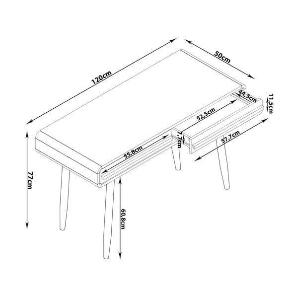 Pracovní stůl 50x120 cm Chantal – Støraa-image-4