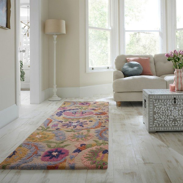 Ručně tkaný vlněný běhoun 80x300 cm Amira Floral  – Flair Rugs-image-1
