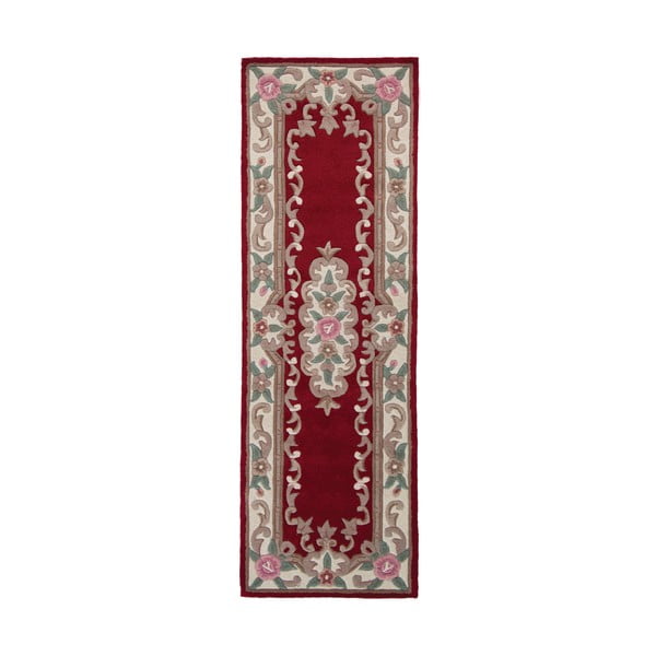 Červený vlněný koberec Flair Rugs Aubusson, 67 x 210 cm