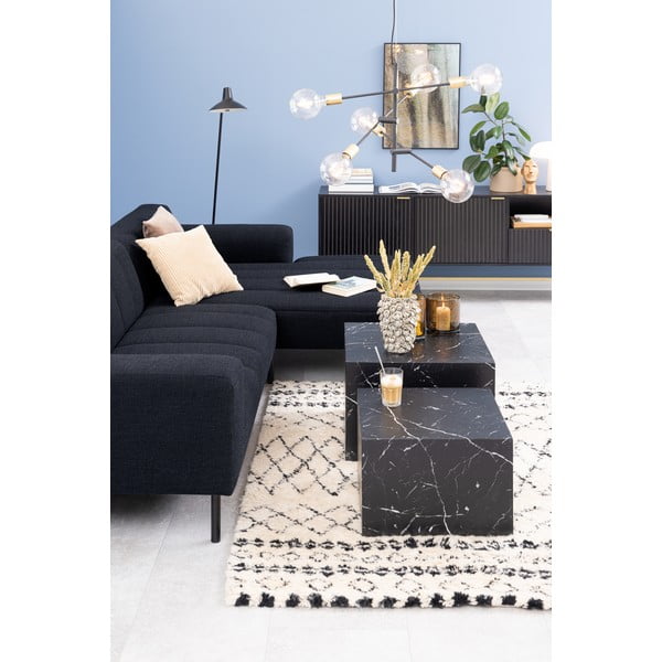 Černé konferenční stolky v dekoru mramoru v sadě 2 ks 58x58 cm Dice – Actona-image-2