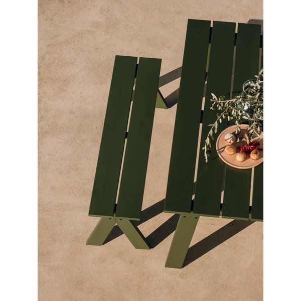 Zelená dřevěná zahradní lavice Navo – noo.ma-image-1