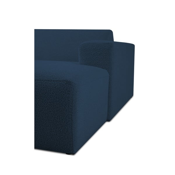 Tmavě modrý modul pohovky z textilie bouclé (pravý roh) Roxy – Scandic-image-4