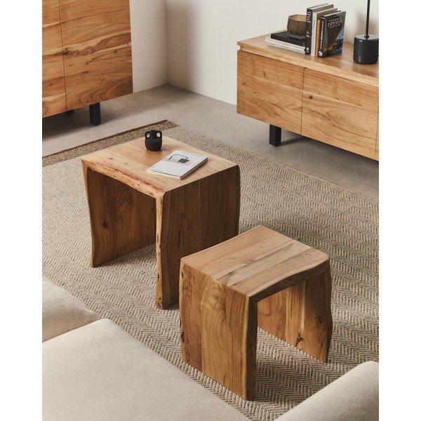 Odkládací stolky v sadě 2 ks z masivu akácie 40x50 cm Lomiri – Kave Home-image-1