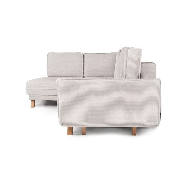 Béžová manšestrová rozkládací rohová pohovka (levý roh) Tori – Bonami Selection-image-3