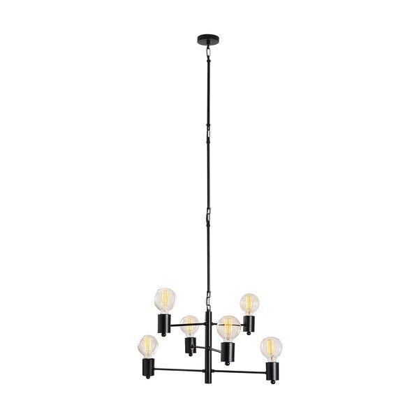 Černé závěsné svítidlo pro 6 žárovek Opviq lights Hexa Long-image-2