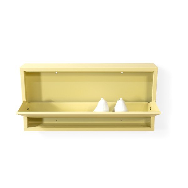 Světle žlutý ocelový výklopný/závěsný botník 75x37,5x12,5 cm Billy – Spinder Design-image-3