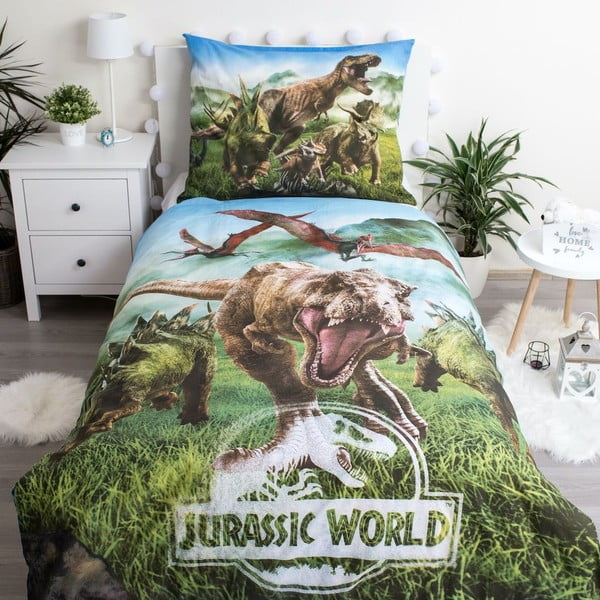 Bavlněné dětské povlečení na jednolůžko 140x200 cm Jurassic World – Jerry Fabrics-image-3