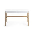 Pracovní stůl s bílou deskou Kave Home Ingo, 120 x 60 cm