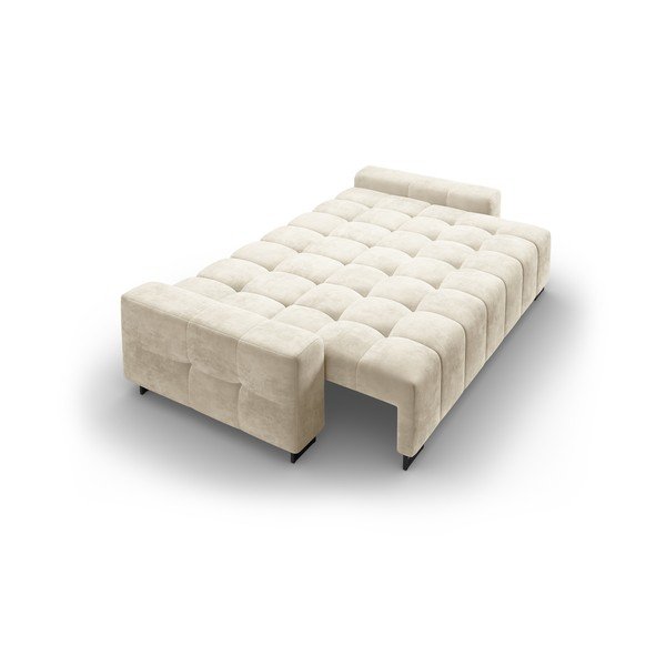Béžová sametová rozkládací pohovka s úložným prostorem  250 cm Wicklow – Cosmopolitan Design-image-4