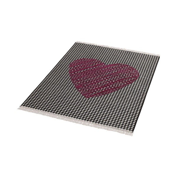 Koberec Fringe - tmavé srdce, 140x200 cm-image-2