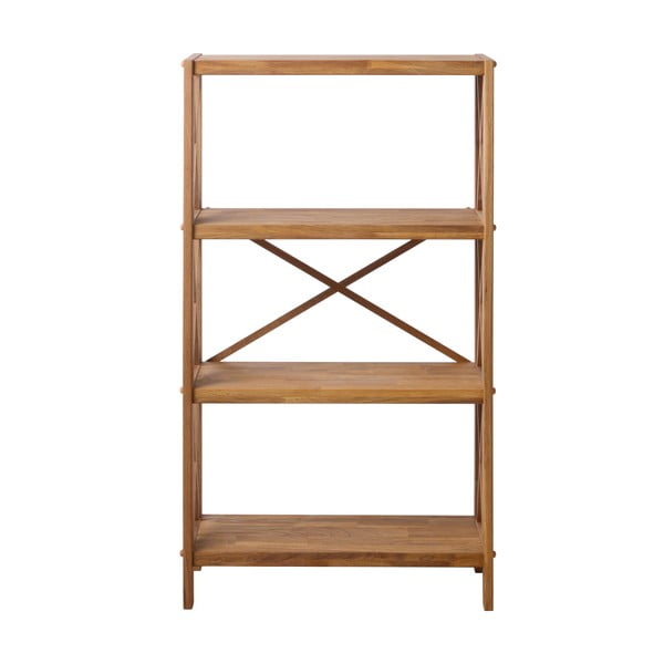 Regál z dubového dřeva v přírodní barvě 70x124 cm X-Shelf – Unique Furniture