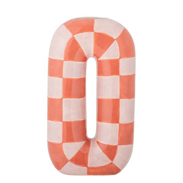 Keramická ručně malovaná váza v lososové barvě/krémová (výška 32 cm) Mae – Bloomingville