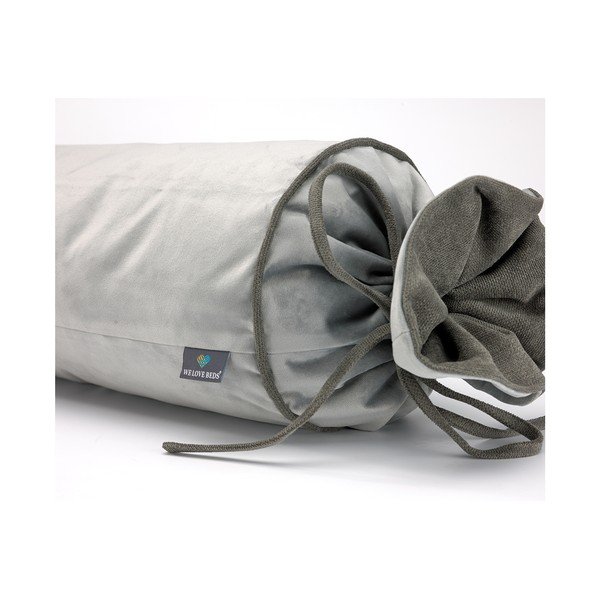 Šedý povlak na polštář WeLoveBeds Silver Candy, ⌀ 20 x 58 cm-image-3
