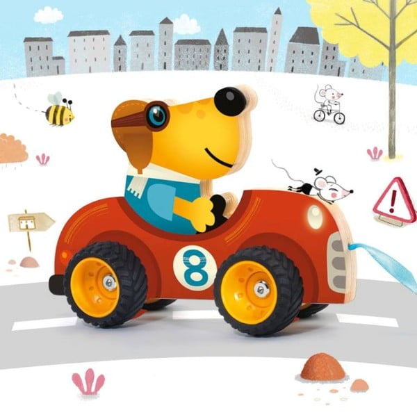 Dětská dřevěná hračka na provázku Djeco Formule-image-1