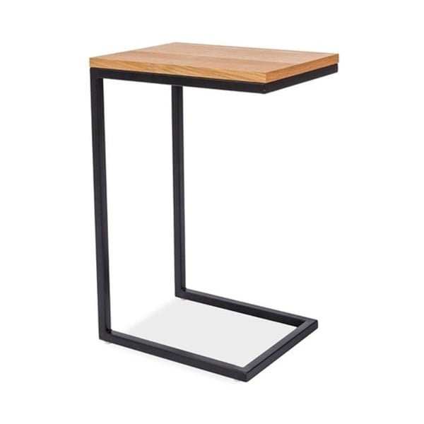 Odkládací stolek s deskou v dubovém dekoru a černou ocelovou konstrukcí Signal Largo