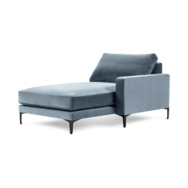 Světle modrá sametová lenoška Kooko Home Harmony, pravý roh-image-2