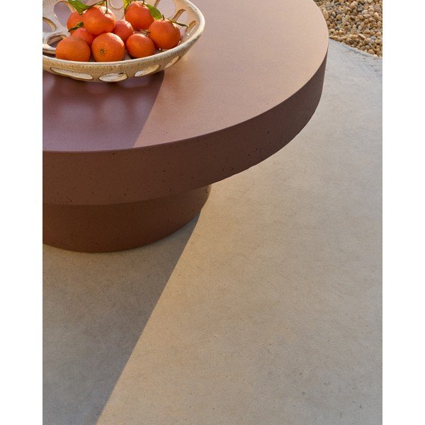Betonový kulatý zahradní konferenční stolek ø 66 cm Aiguablava – Kave Home-image-2