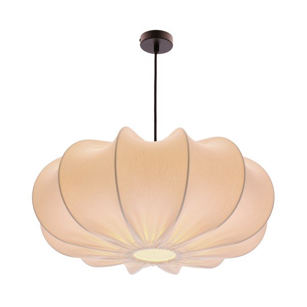 Bílé závěsné svítidlo s textilním stínidlem ø 52 cm Cafee – Candellux Lighting-image-3