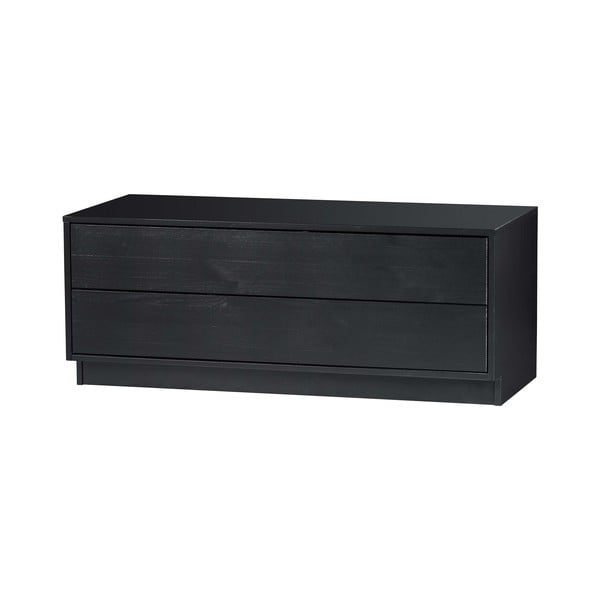 Černý modulární TV stolek z borovicového dřeva 100x40 cm Finca – WOOOD-image-3
