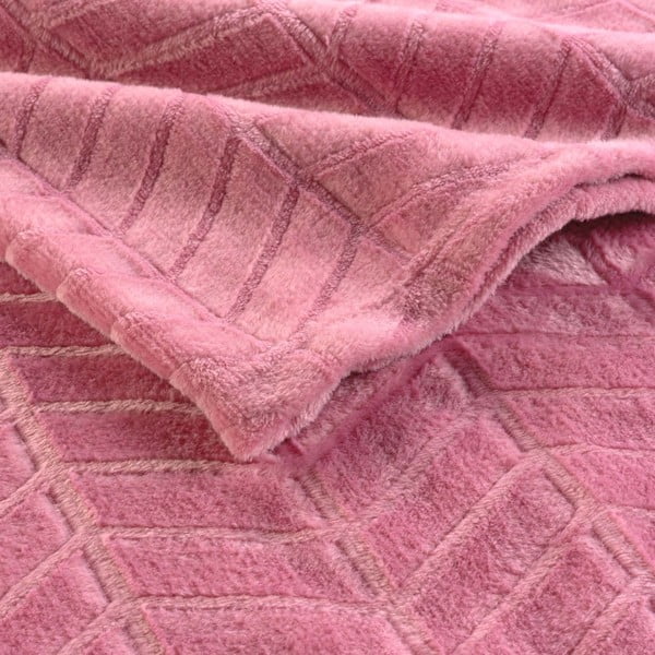 Růžový přehoz z mikroflanelu 180x220 cm Arya – douceur d'intérieur-image-2