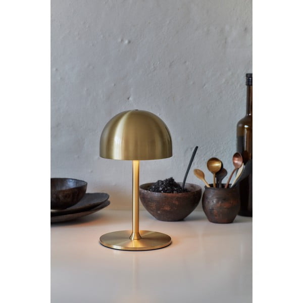 LED stolní lampa na dálkové ovládání v mosazné barvě s kovovým stínidlem (výška 22 cm) Tim – Sirius-image-3