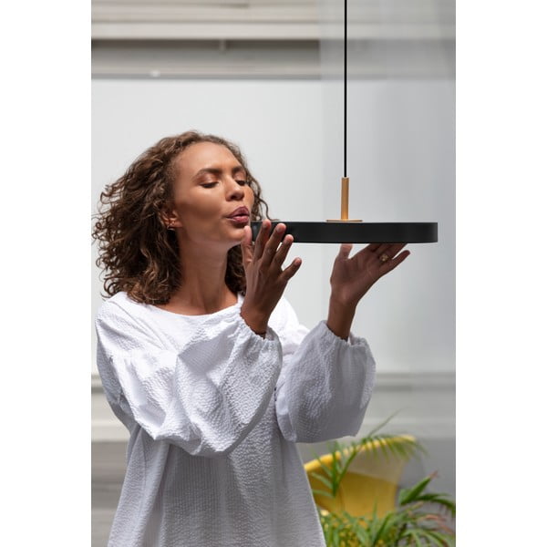 Černé LED stmívatelné závěsné svítidlo s kovovým stínidlem ø 31 cm Asteria Plus Mini – UMAGE-image-3