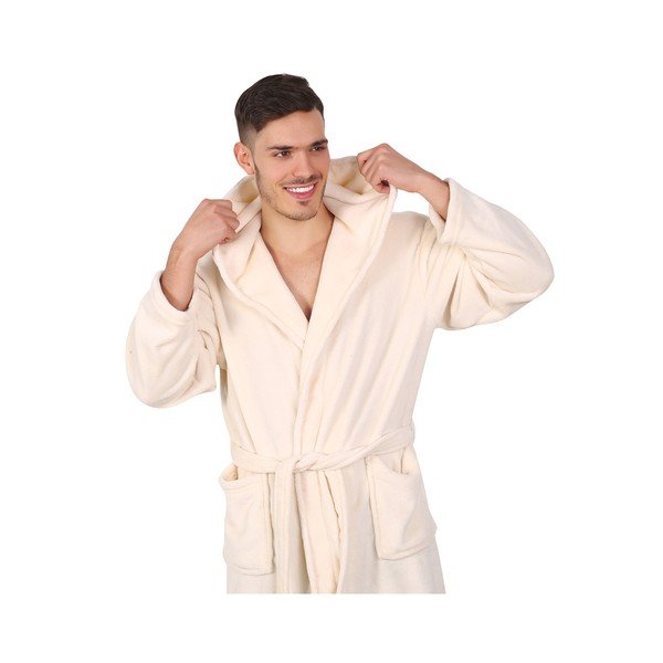 Světle béžový unisex župan z mikrovlákna DecoKing Robby, velikost M-image-4