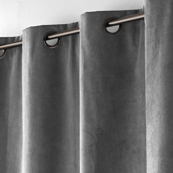 Antracitový sametový závěs 140x260 cm Olympe – douceur d'intérieur-image-3
