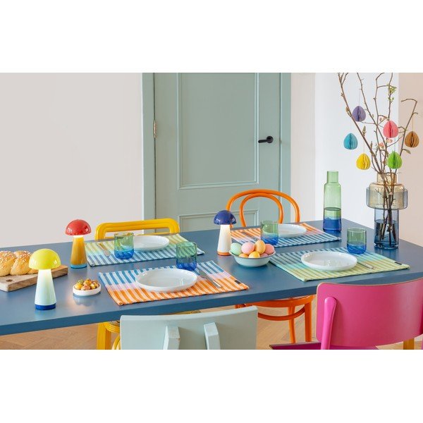 LED stmívatelná stolní lampa v žluté a světle modré barvě (výška 18 cm) Bobbi – Remember-image-4