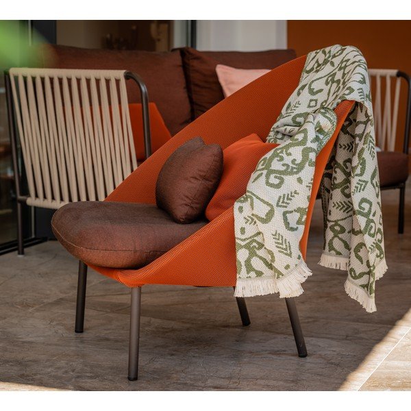 Tmavě zelený pléd s podílem bavlny Euromant Summer Linen, 140 x 180 cm-image-3