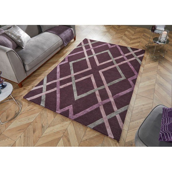 Fialový viskózový koberec Flair Rugs Trellis, 160 x 230 cm-image-4